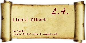 Lichtl Albert névjegykártya